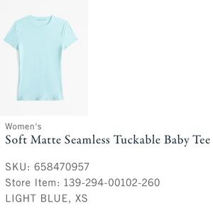 Abercrombie- Soft Matte Seamless Baby Tee in Light Blue